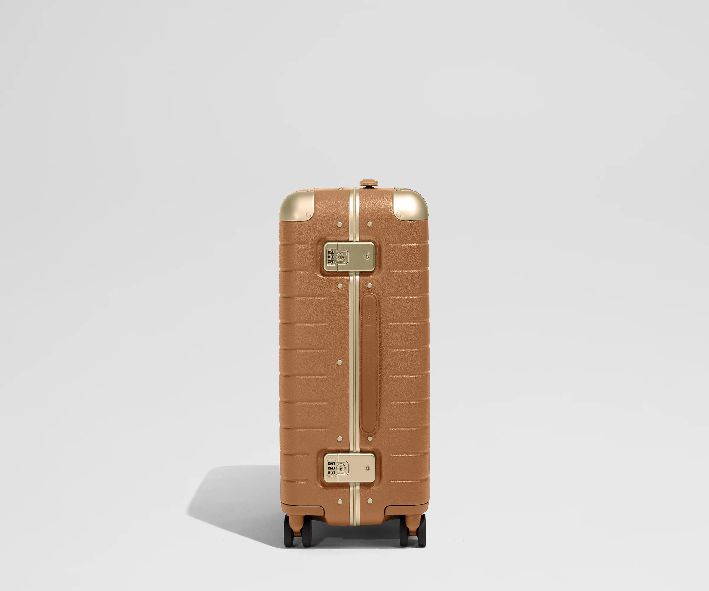 The Aluminum Edge Bigger Carry-On in Cognac Brown - Image 3