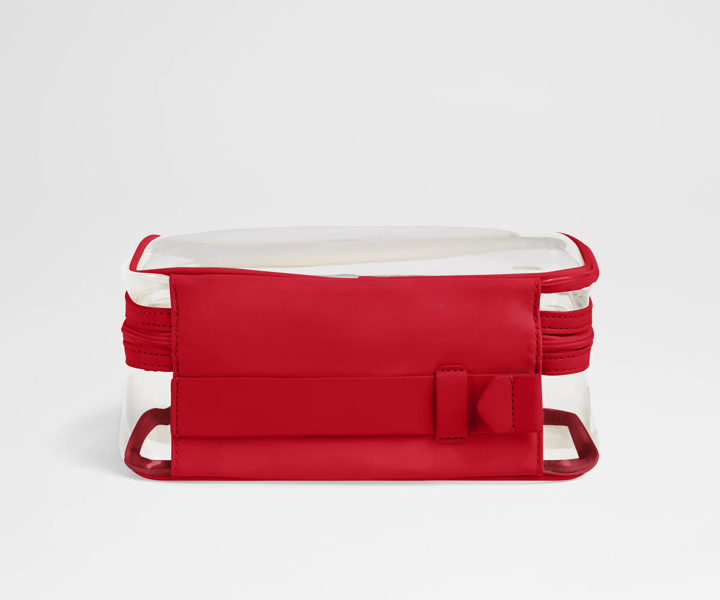 Clear Toiletry Bag in Cherry Red - Image 4
