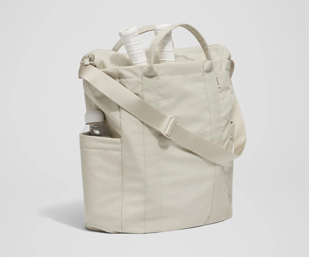 Courtside Tote in Salt White Textured Nylon - Image 4