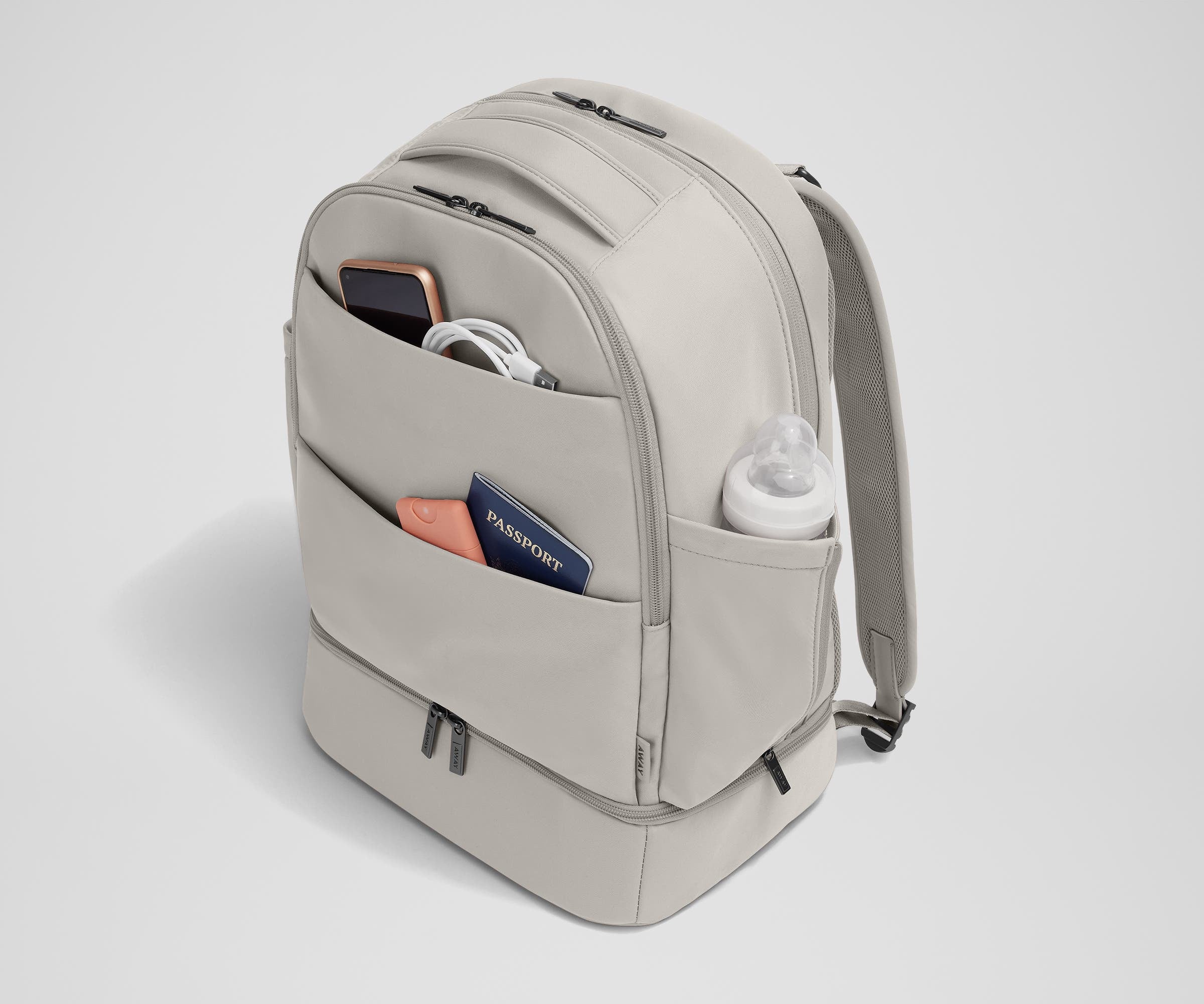 The Double Diaper Backpack in Cloud Gray - Image 3
