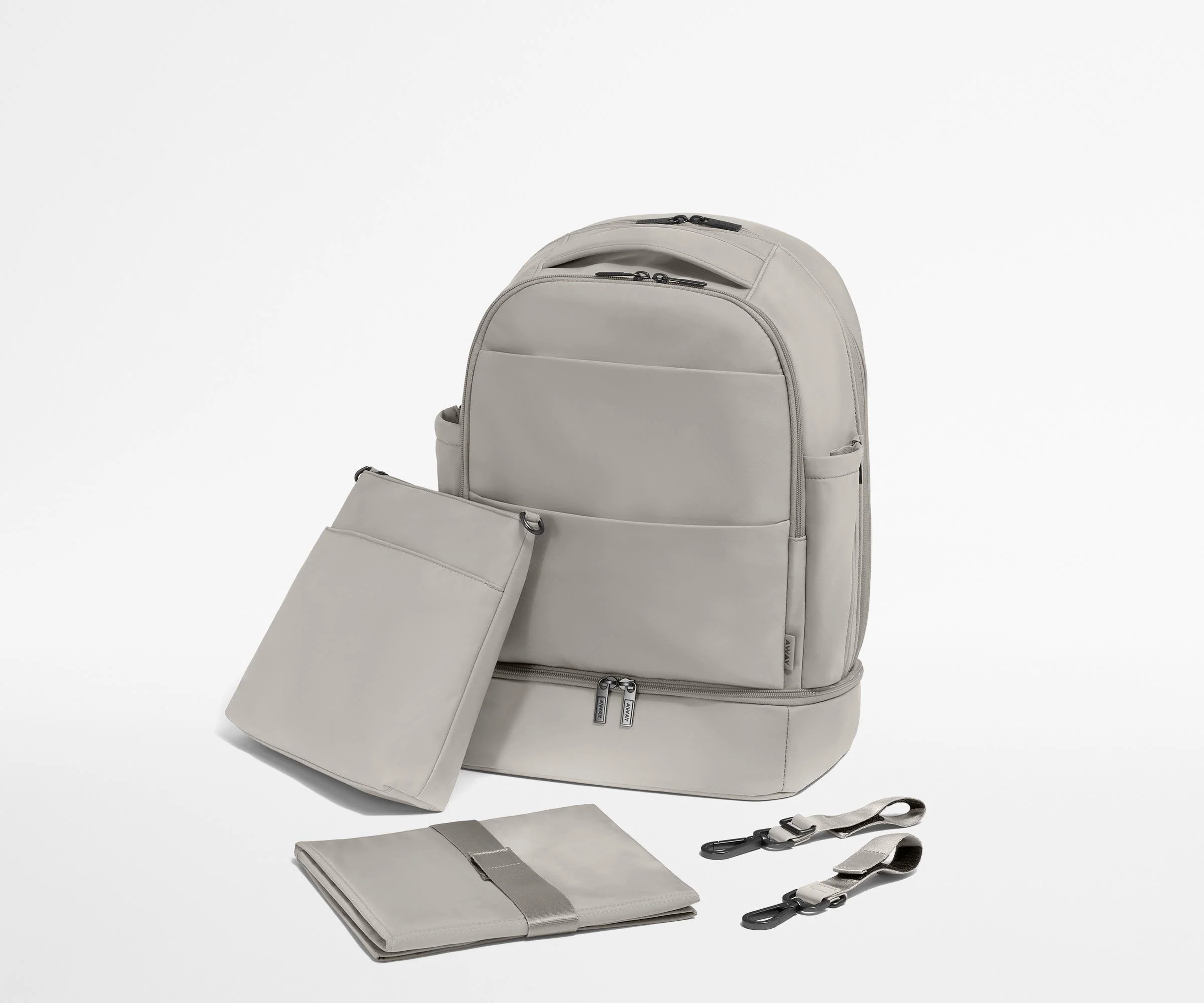 The Double Diaper Backpack in Cloud Gray - Image 8