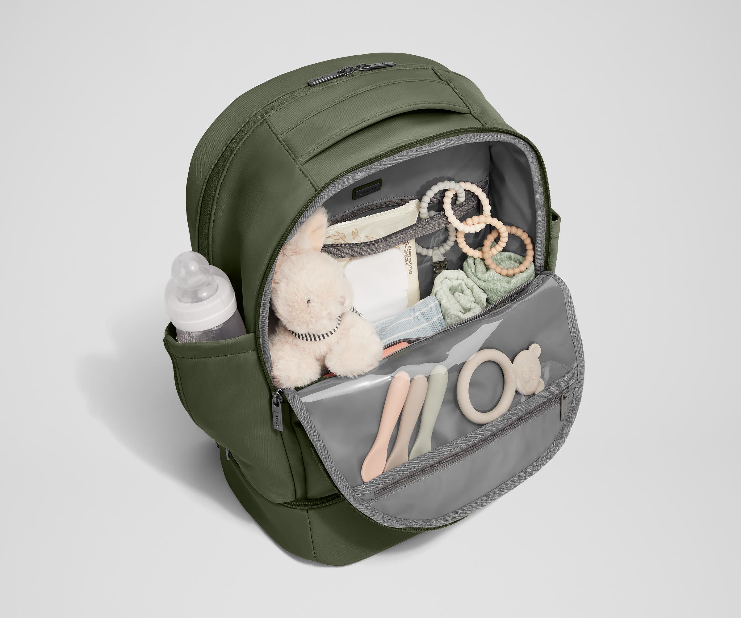 The Double Diaper Backpack in Olive Green - Image 4