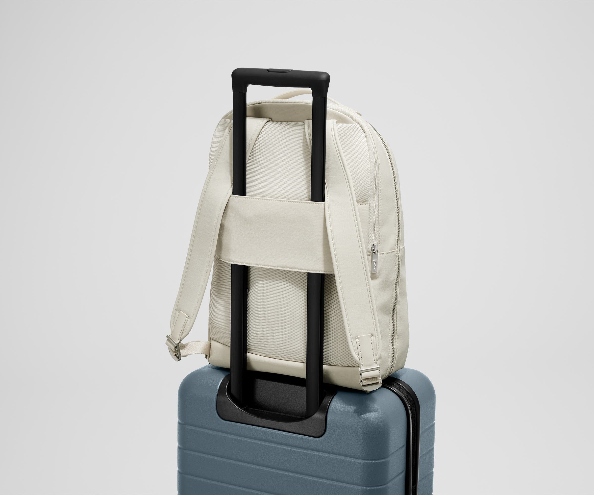 The Everywhere Zip Backpack in Salt White Textured Nylon - Image 6