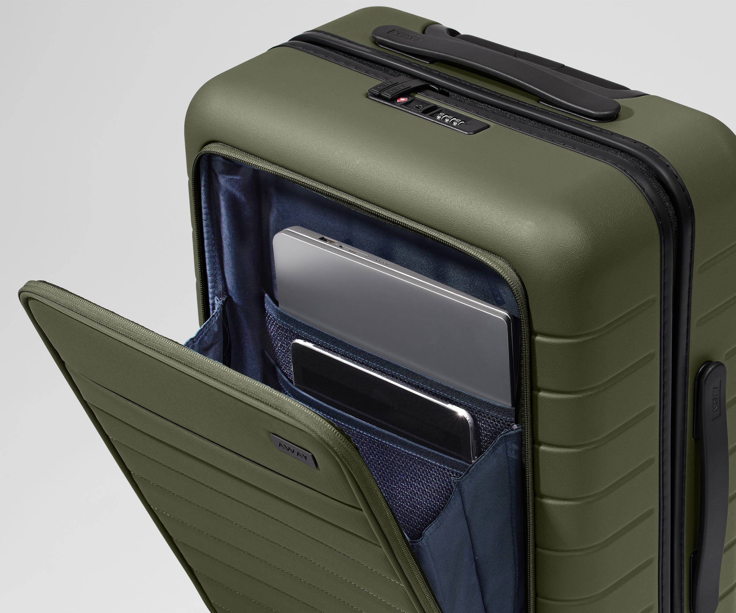 The Executive Bigger Carry-On in Olive Green - Image 5