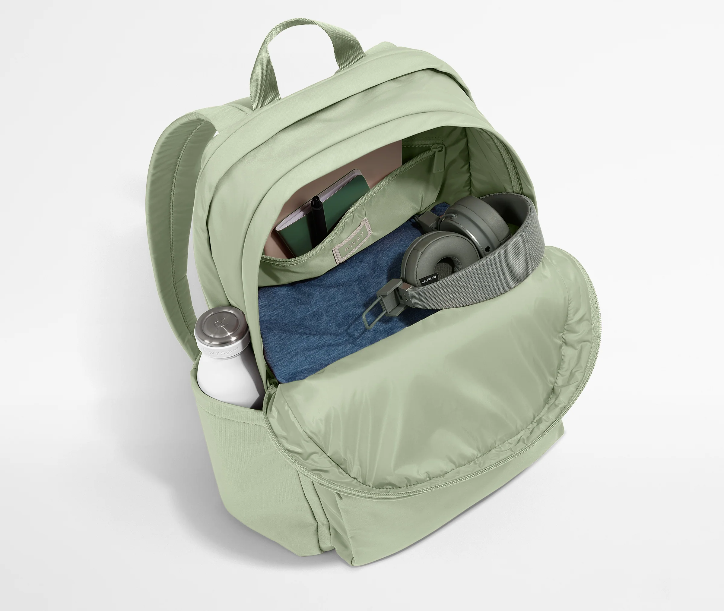 Large Featherlight Backpack in Sage Green - Image 5