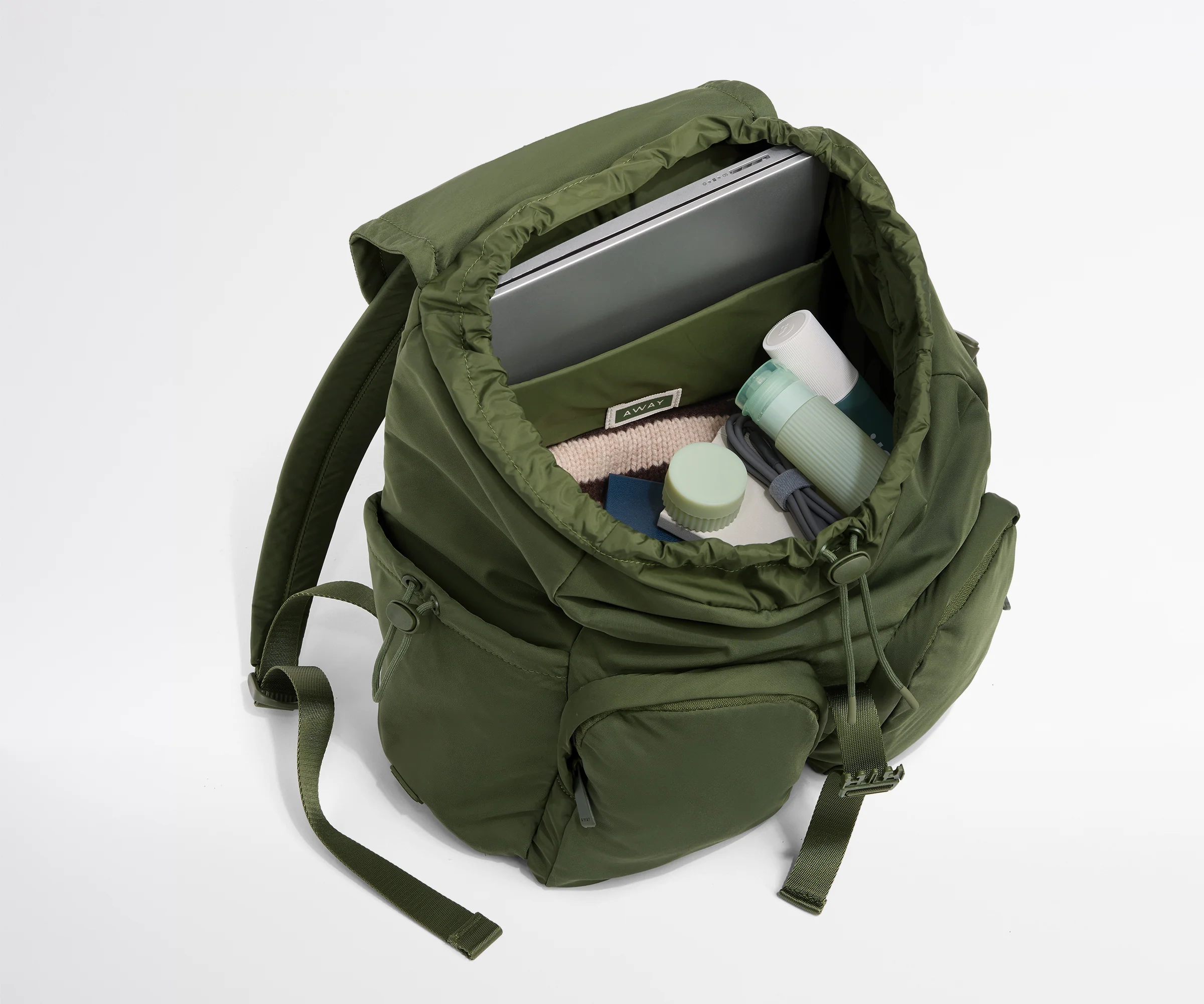 Featherlight Cargo Backpack in Olive Green - Image 3