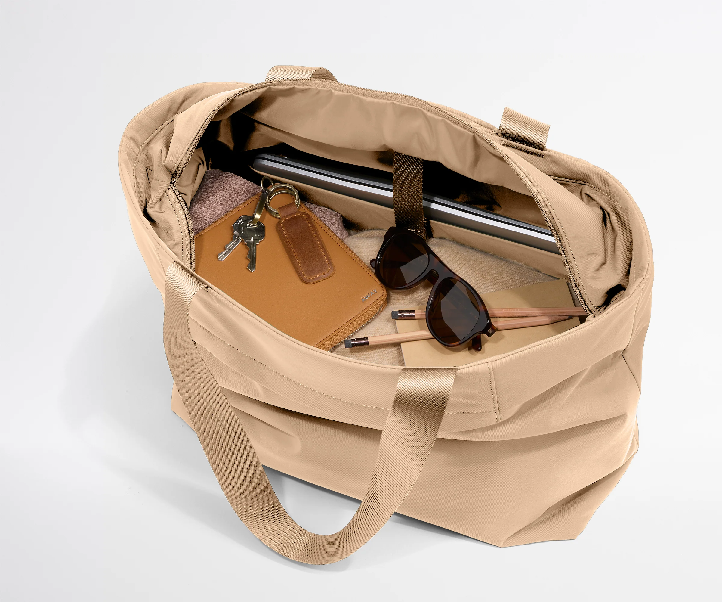 Featherlight Tote in Camel Brown - Image 3