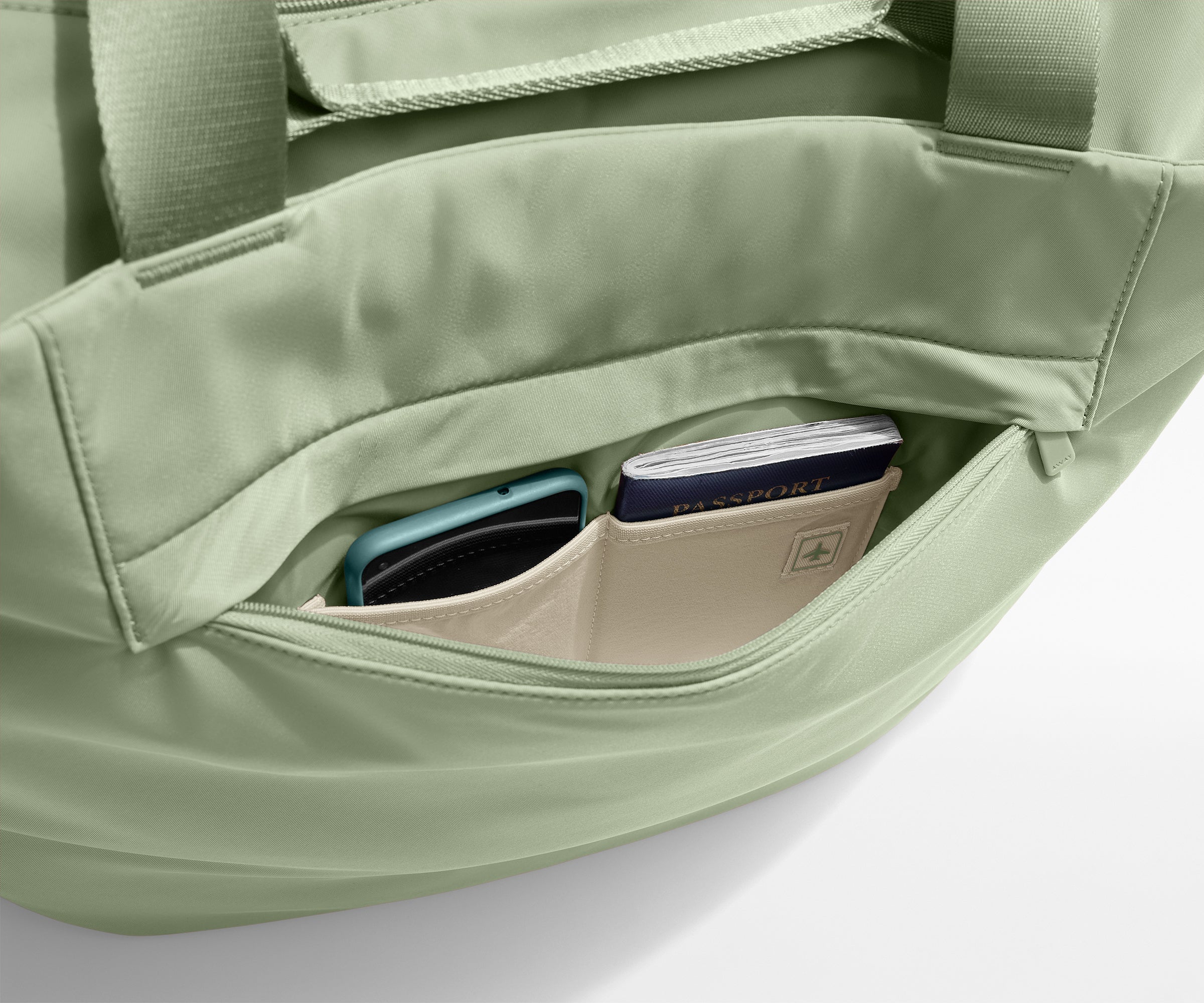 Large Featherlight Tote in Sage Green - Image 7
