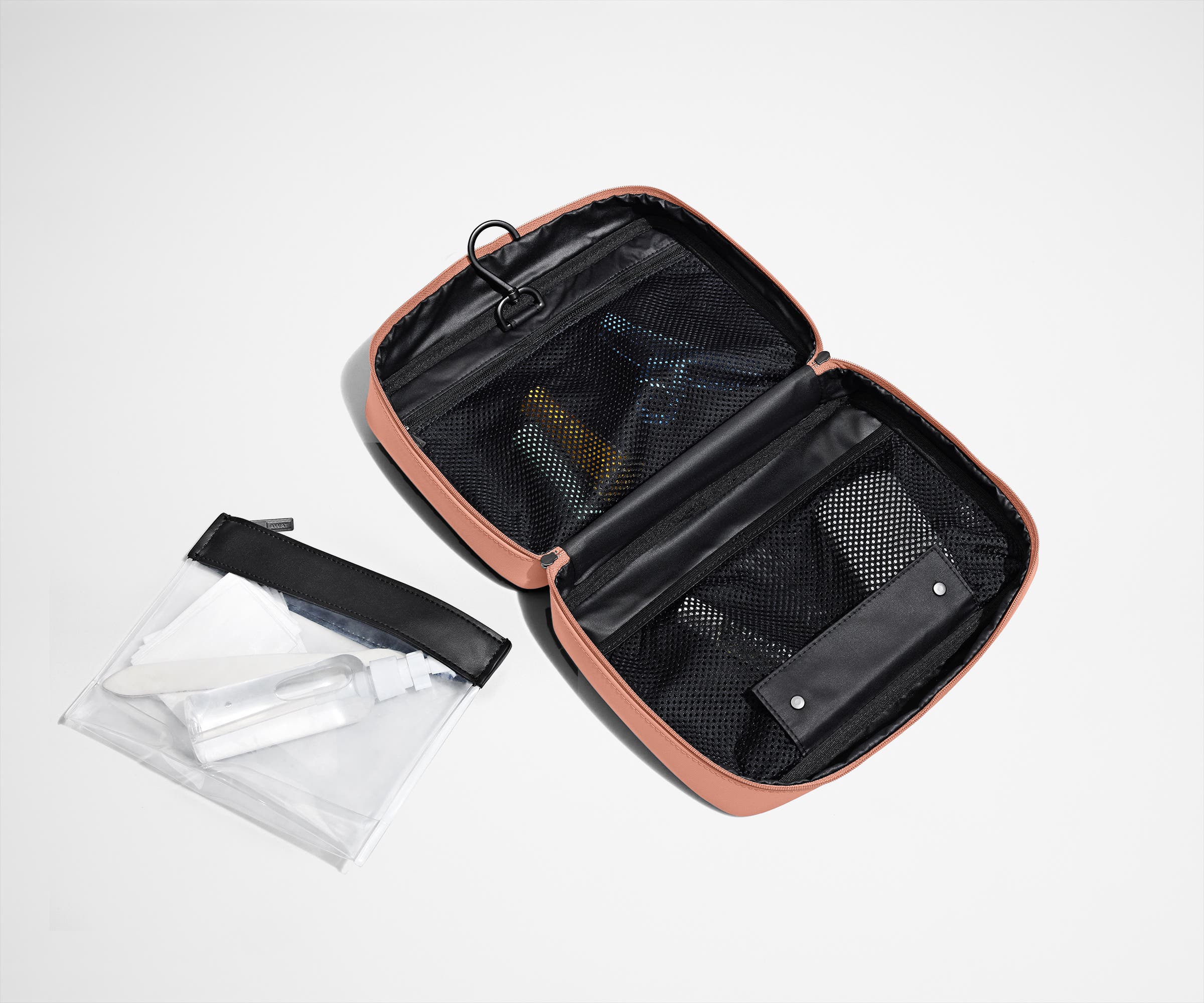 The Hanging Toiletry Bag in Clay Pink - Image 4