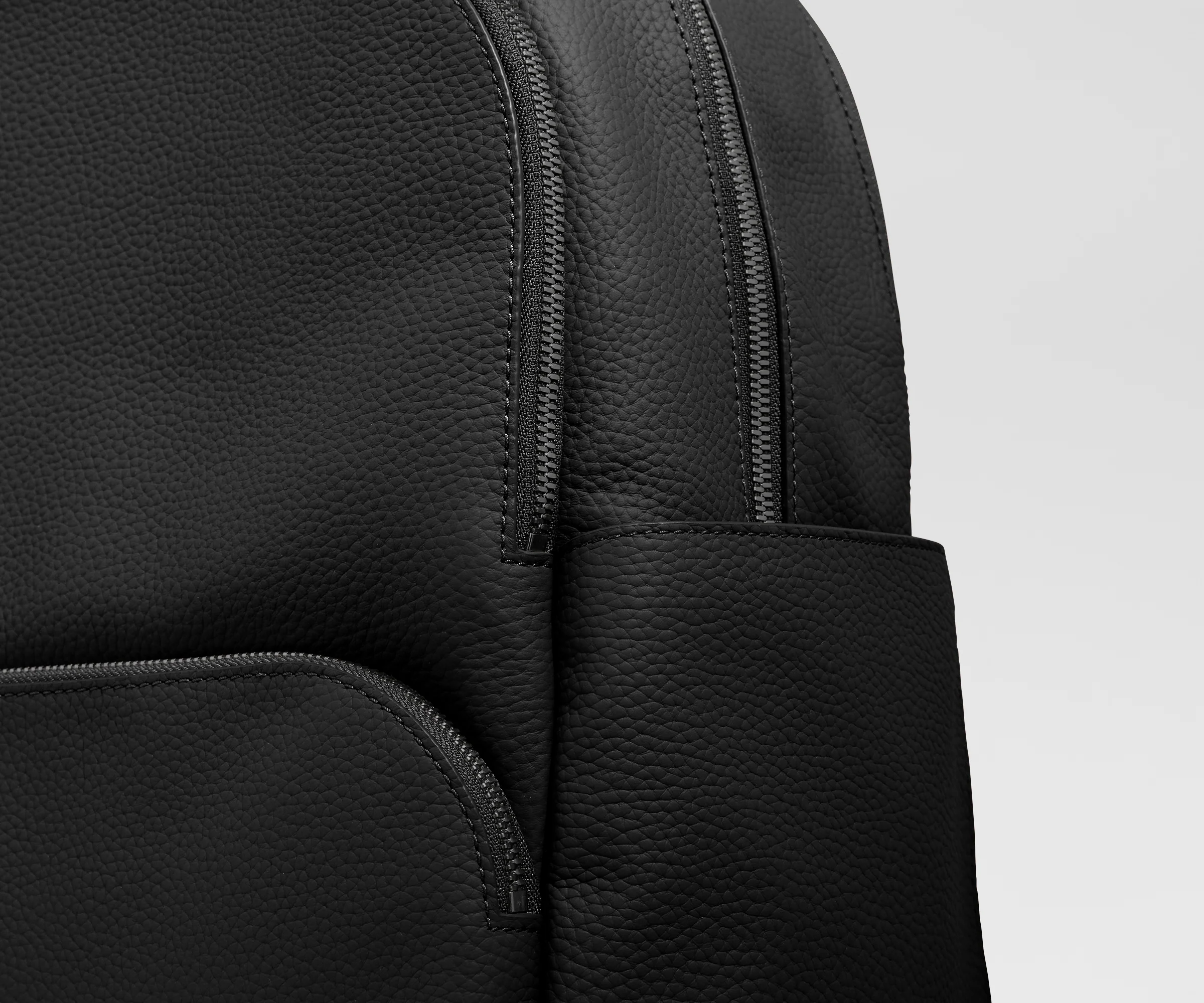 Leather Backpack in Jet Black - Image 5