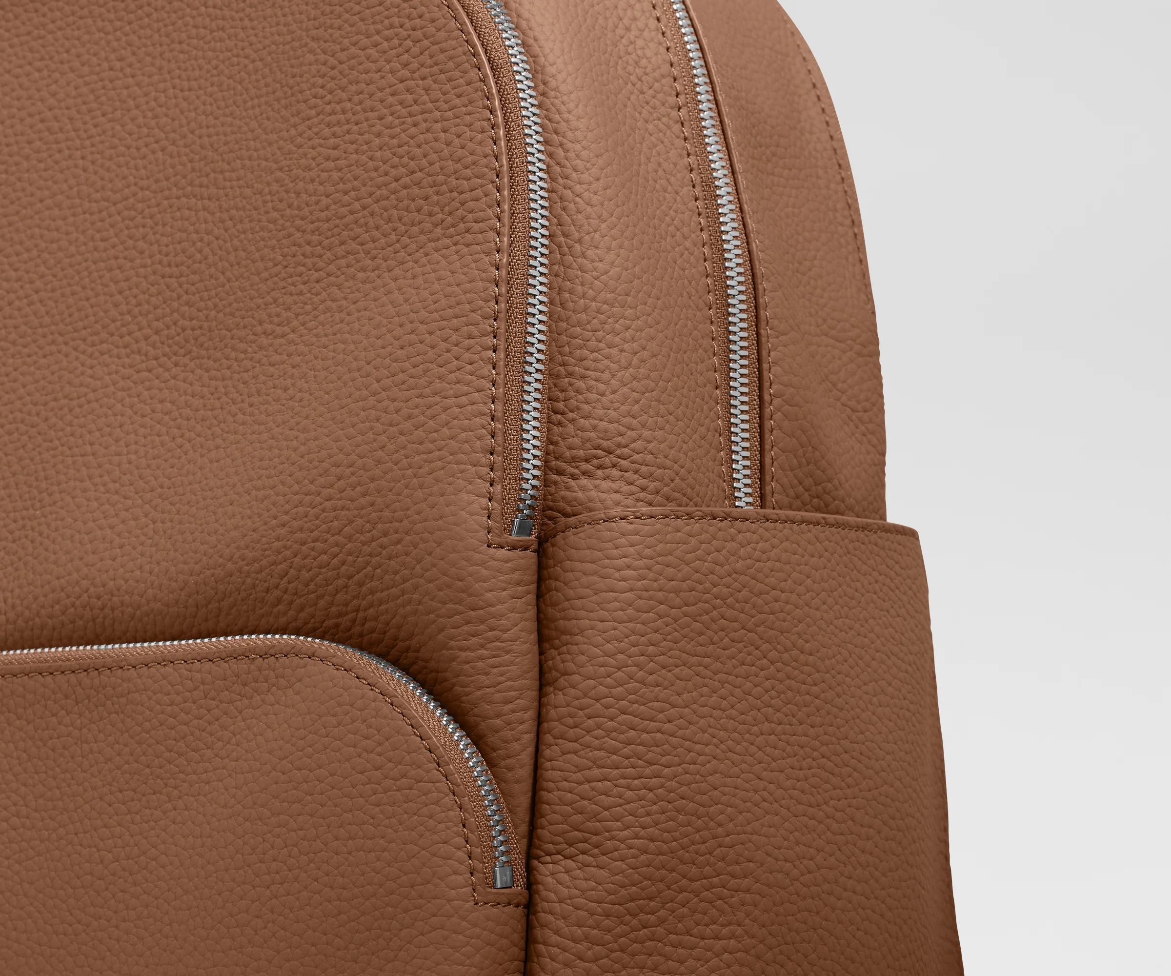 Leather Backpack in Saddle Brown - Image 5