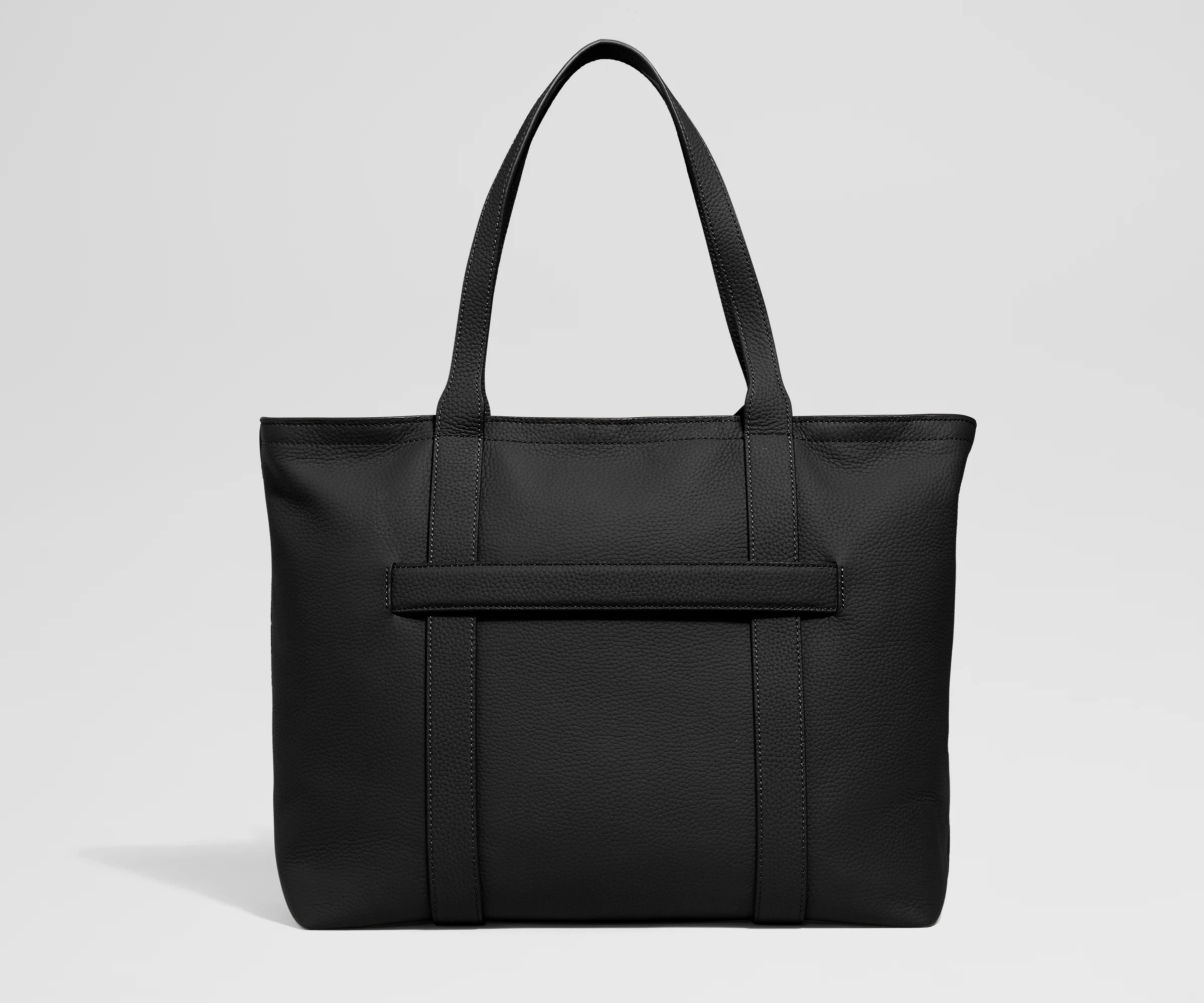 Leather Tote in Jet Black - Image 6
