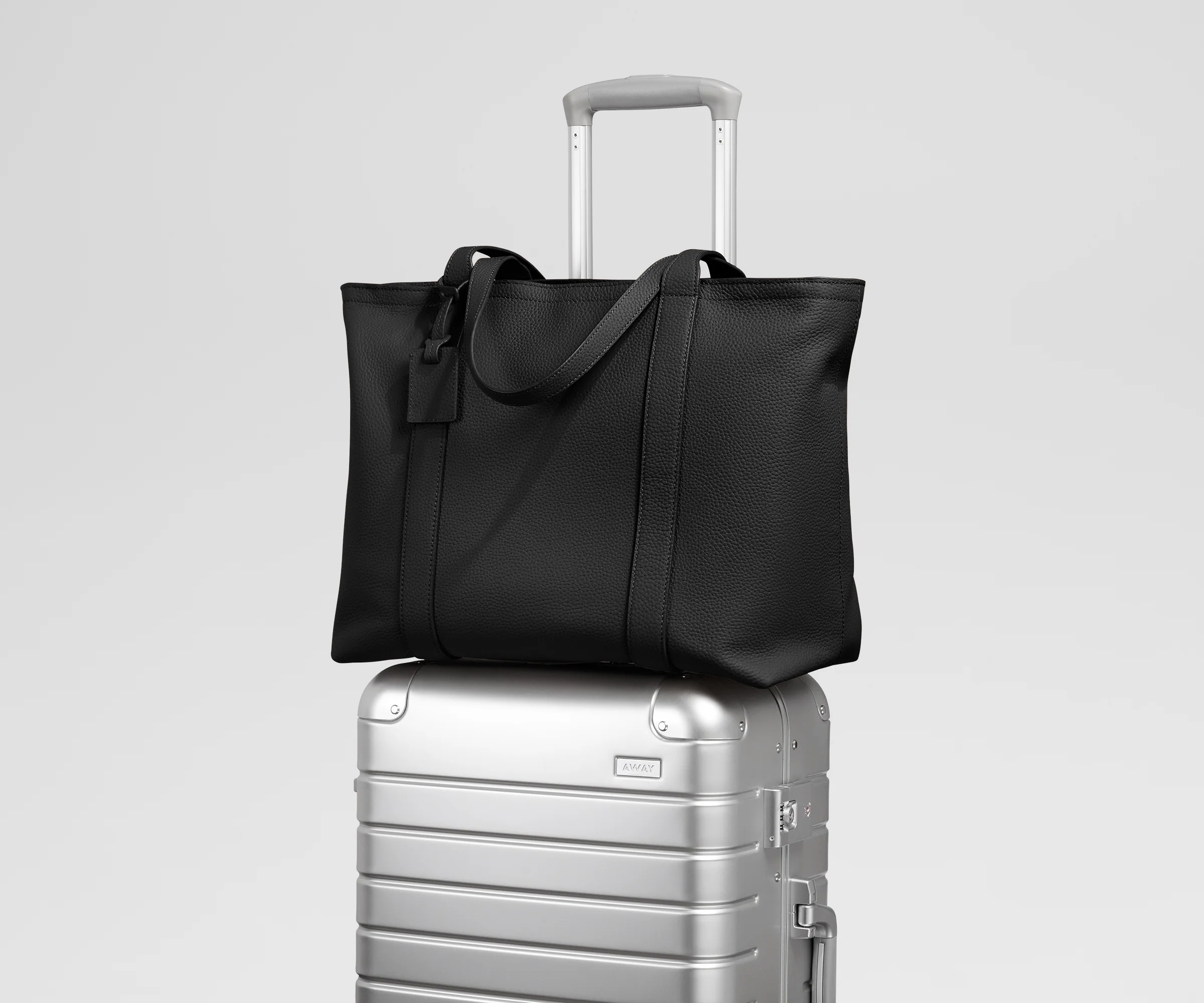 Leather Tote in Jet Black - Image 8