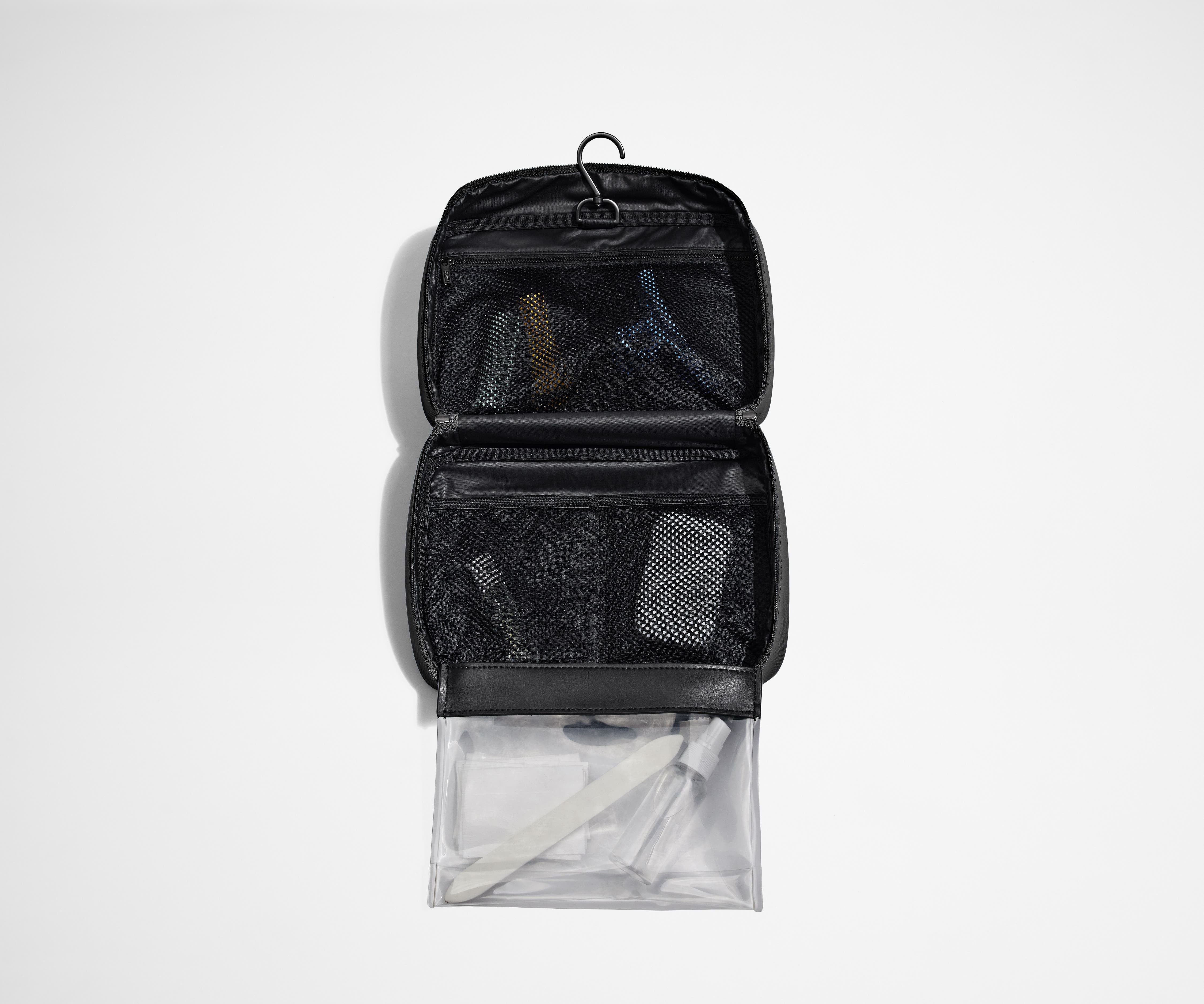 The Hanging Toiletry Bag in Jet Black - Image 3