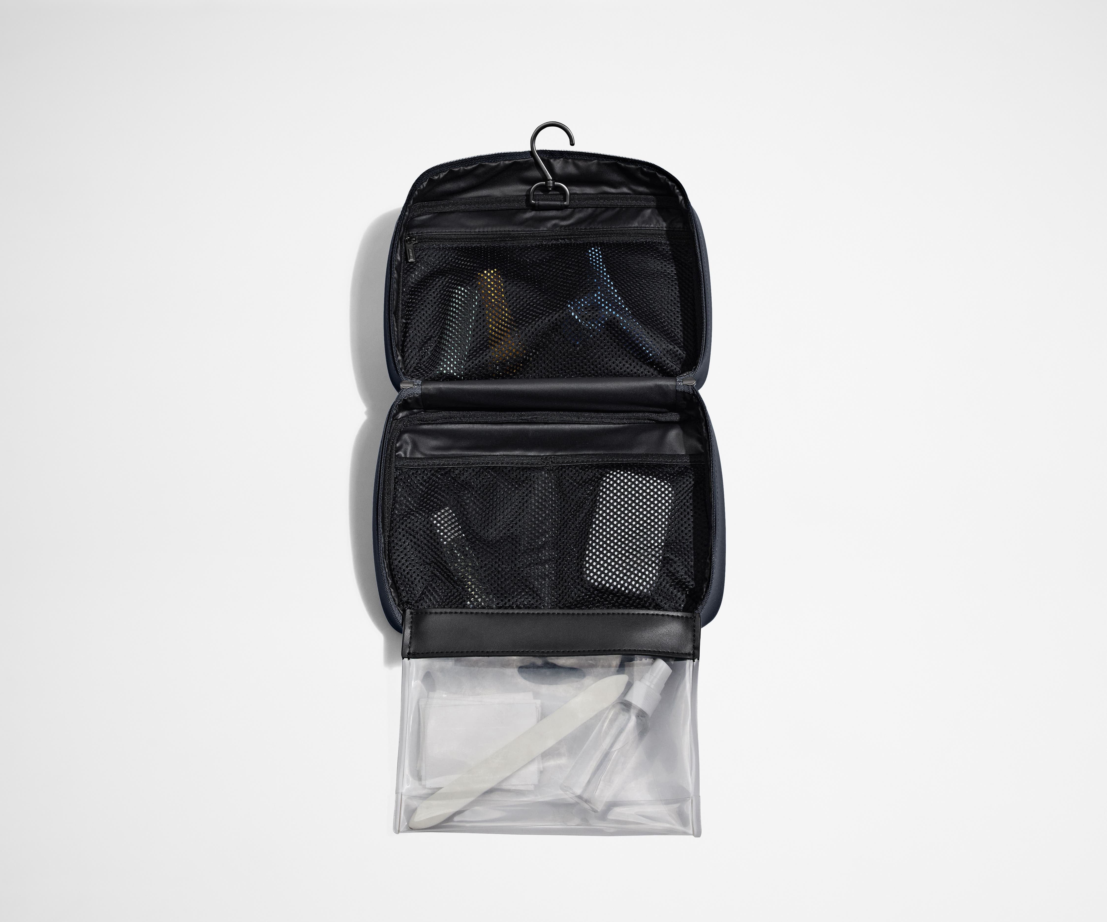 The Hanging Toiletry Bag in Navy Blue - Image 3