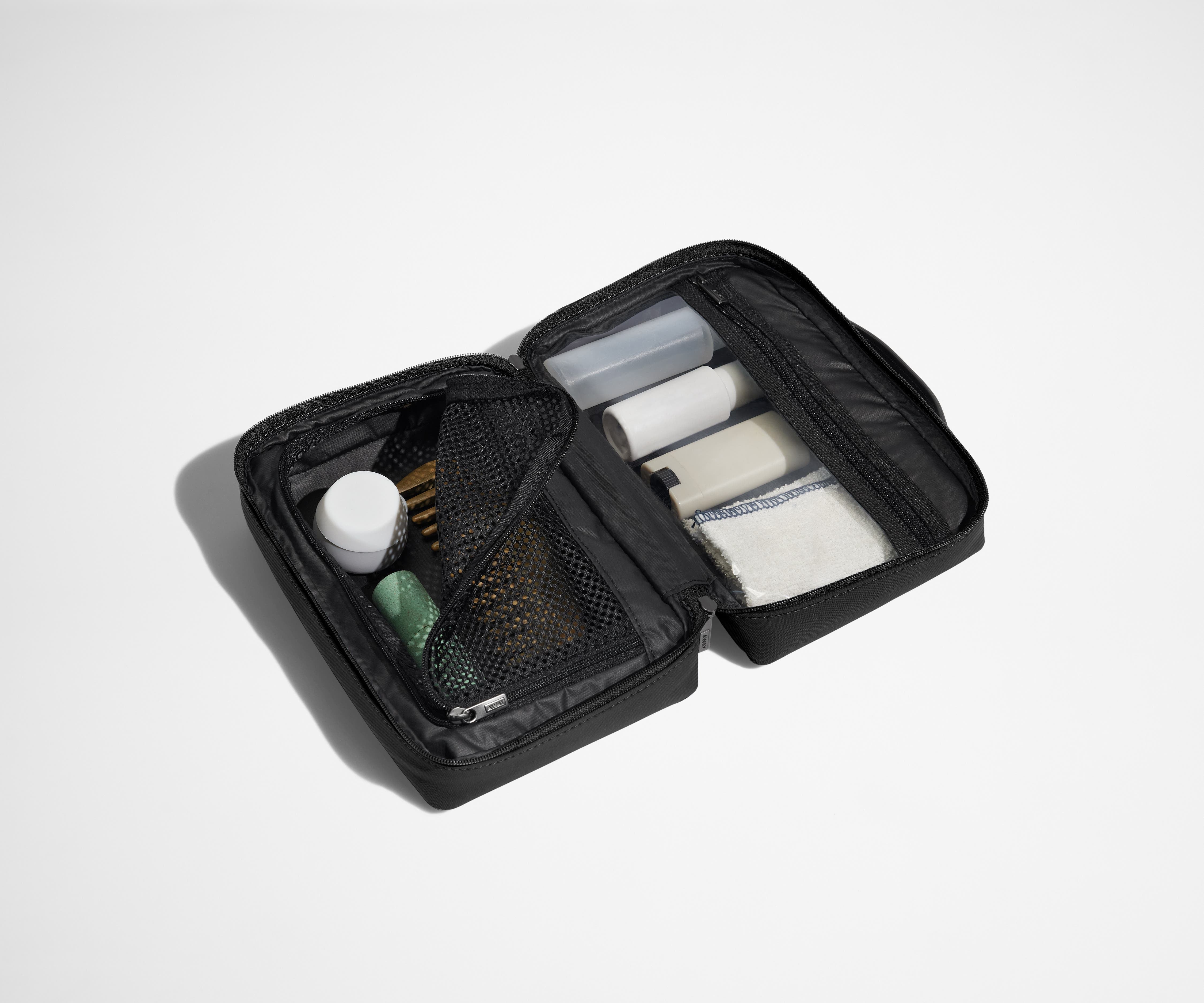 The Small Toiletry Bag in Jet Black - Image 2
