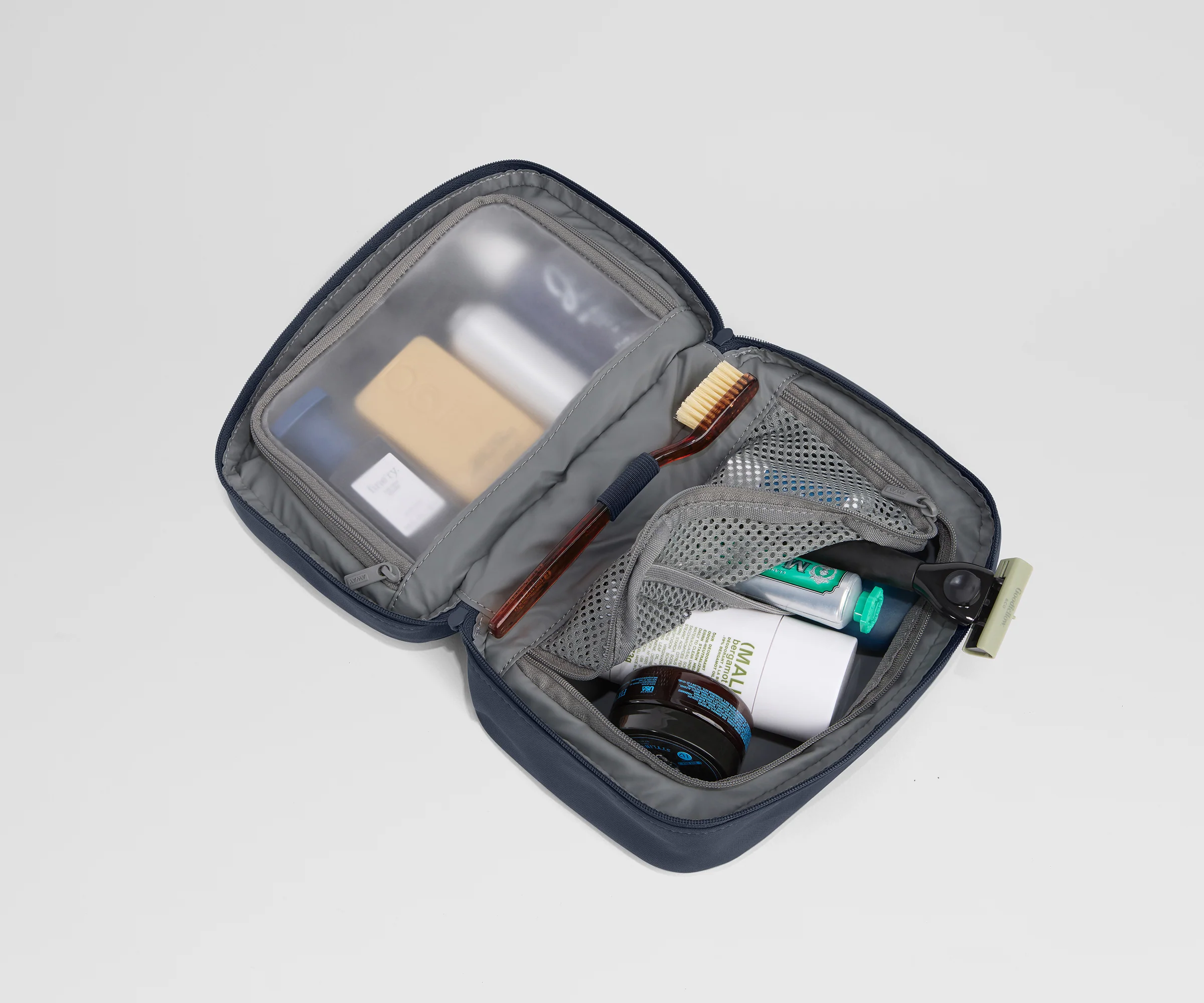 Small Toiletry Bag in Navy Blue - Image 3