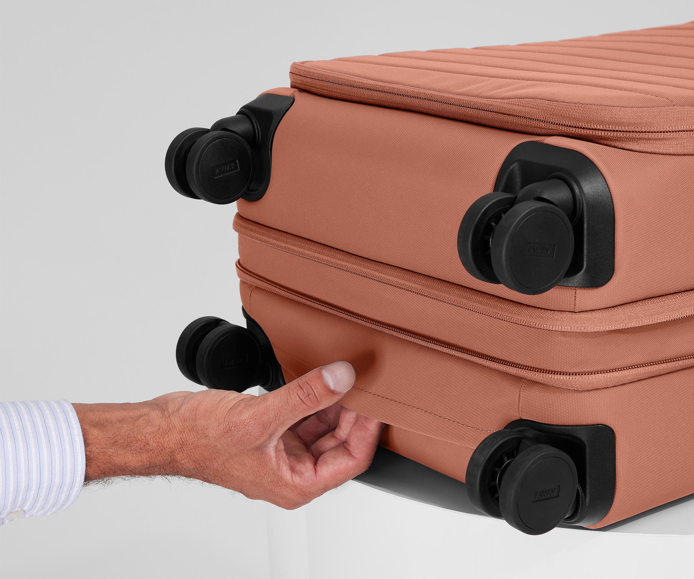 Softside Bigger Carry-On in Clay Pink - Image 9