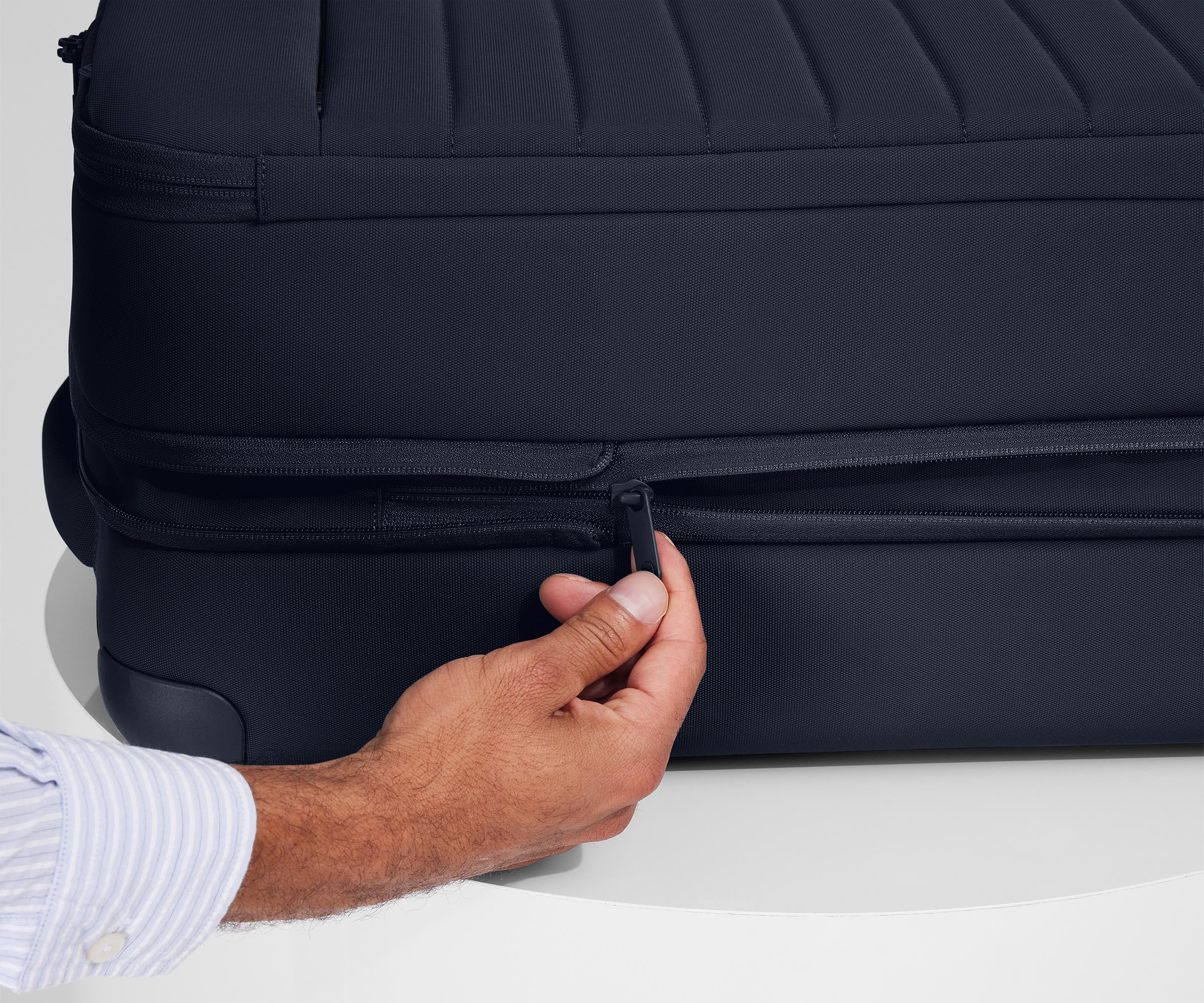 Softside Bigger Carry-On in Navy Blue - Image 7