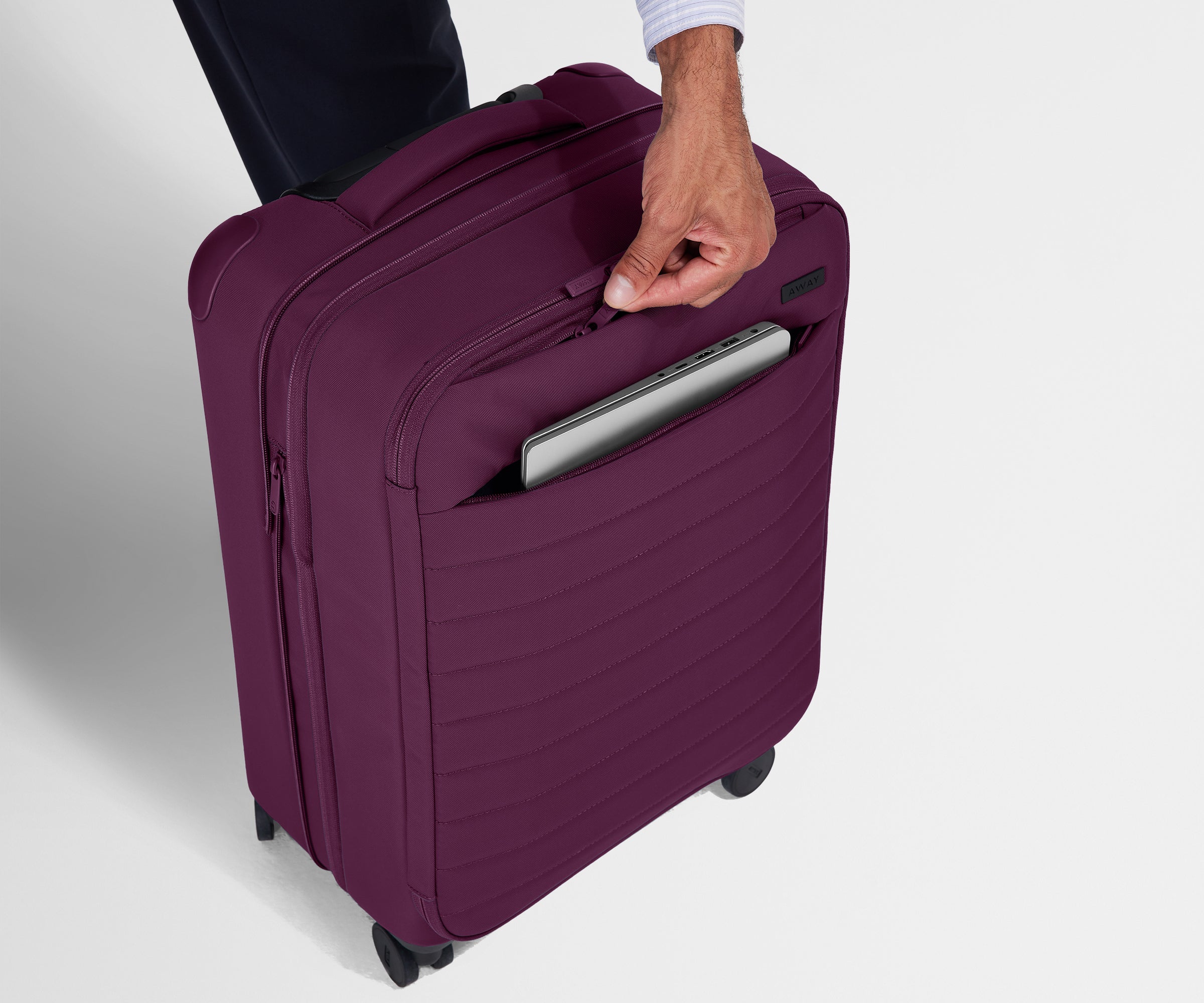 Softside Bigger Carry-On in Plum Purple - Image 5