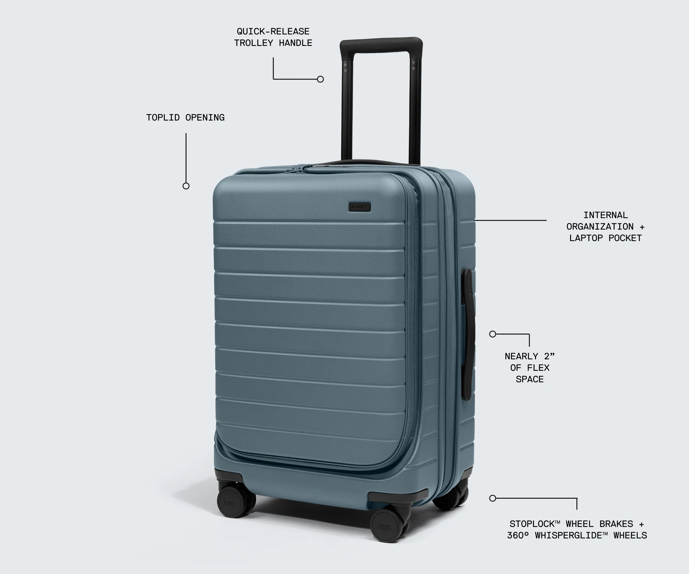 Topside Bigger Carry-On in Blush Pink - Image 6