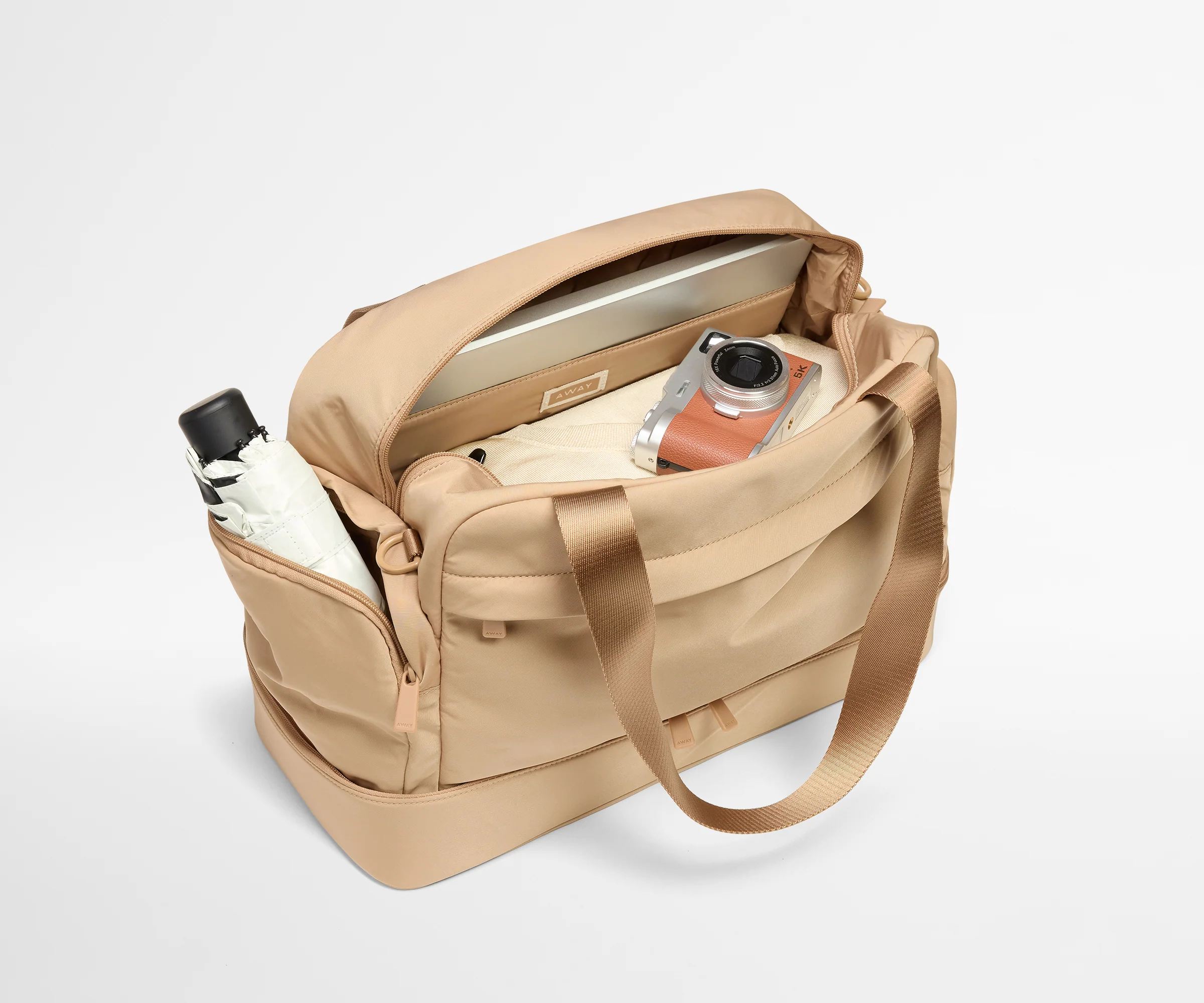 Featherlight Overnight Bag in Camel Brown - Image 4
