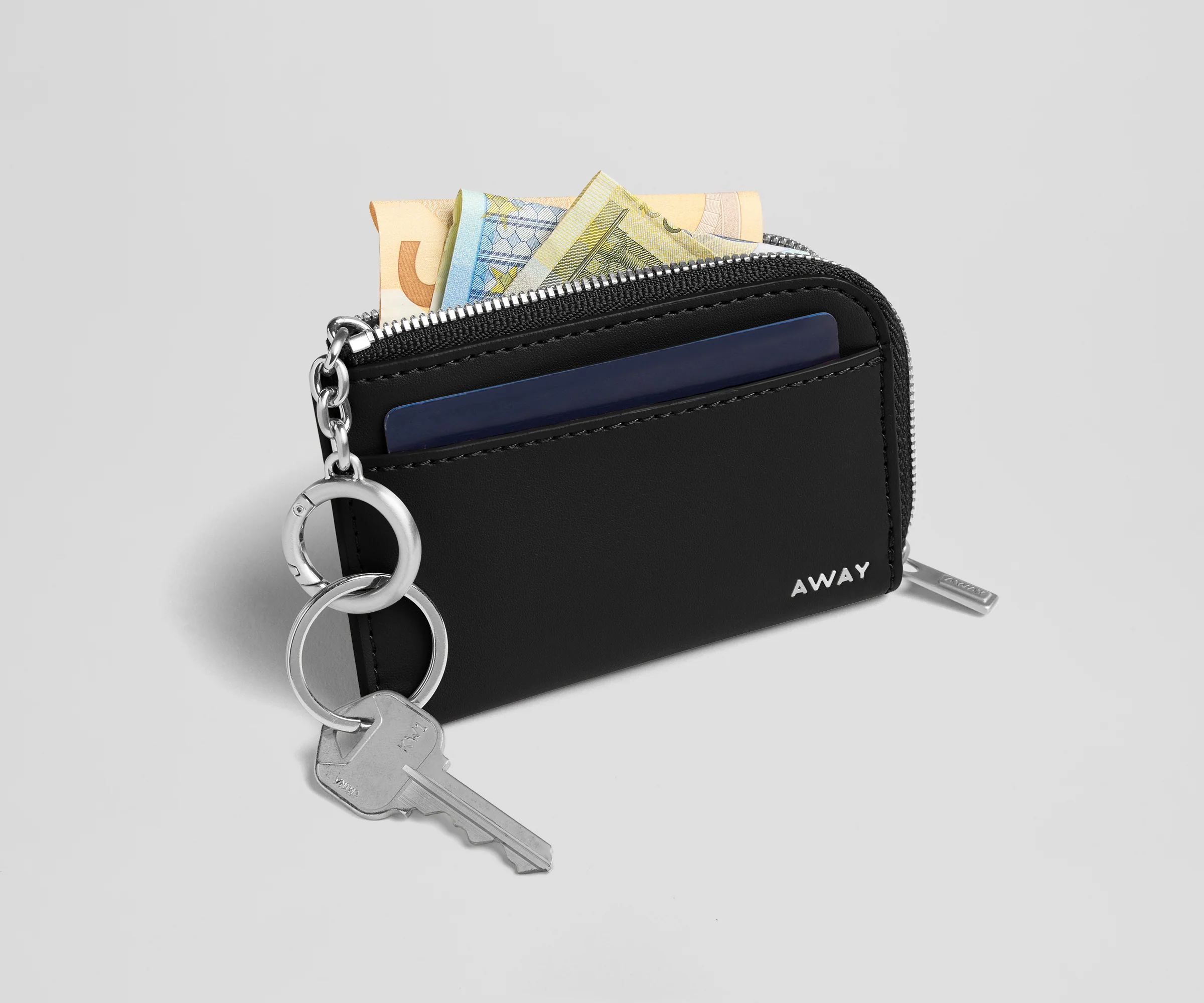 Zip Card Case in Jet Black - Image 2